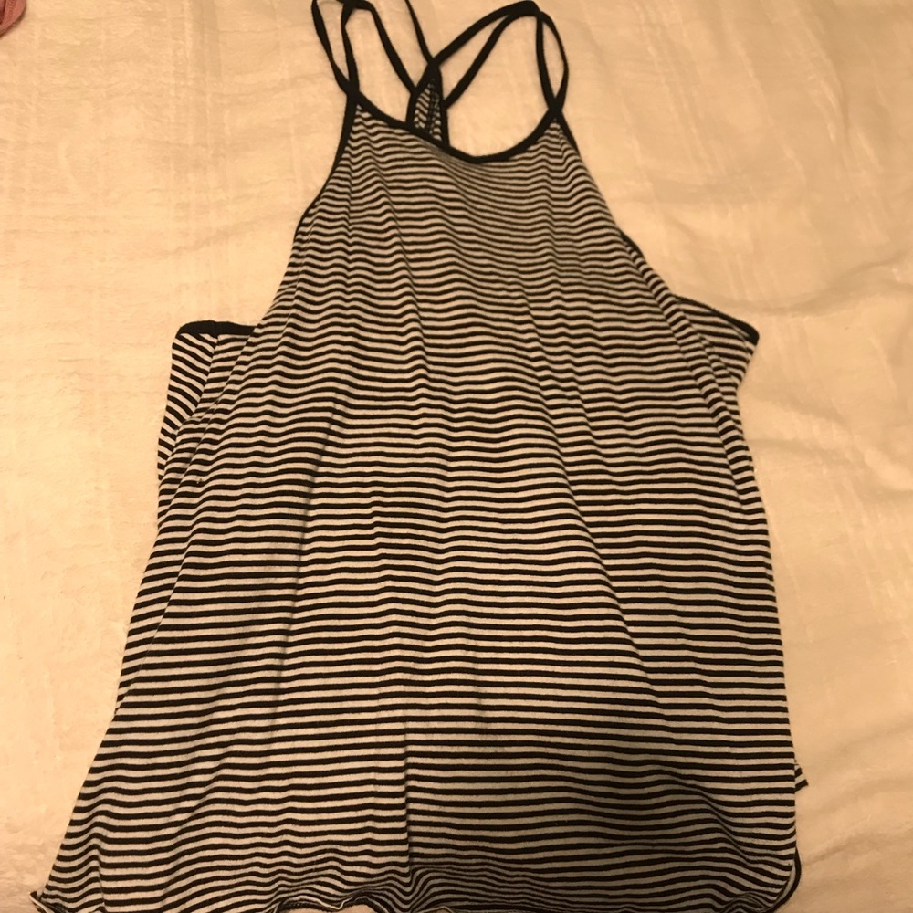 Black striped halter top from hollister